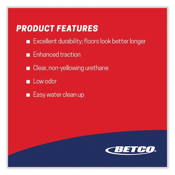 Betco GymShoe Gloss Sport Finish, Mild Scent, 5 gal Pail - 16770500