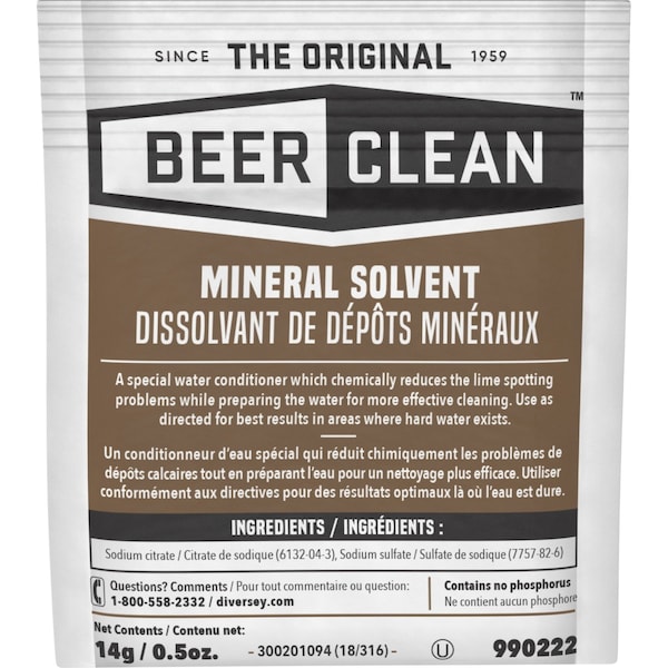 Beer Clean Powder Beer Clean Mineral Solvent, PK100 - 990222