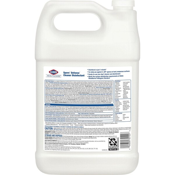 Clorox Disinfectant Cleaner, 1 gal, PK, 4 - 32122