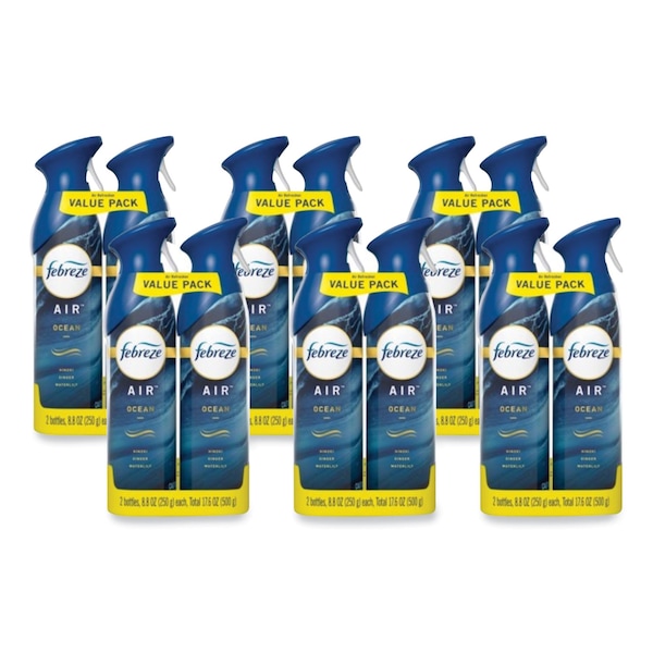 Febreze AIR, Ocean, 17.6 oz Aerosol Spray, 12PK - 80328241