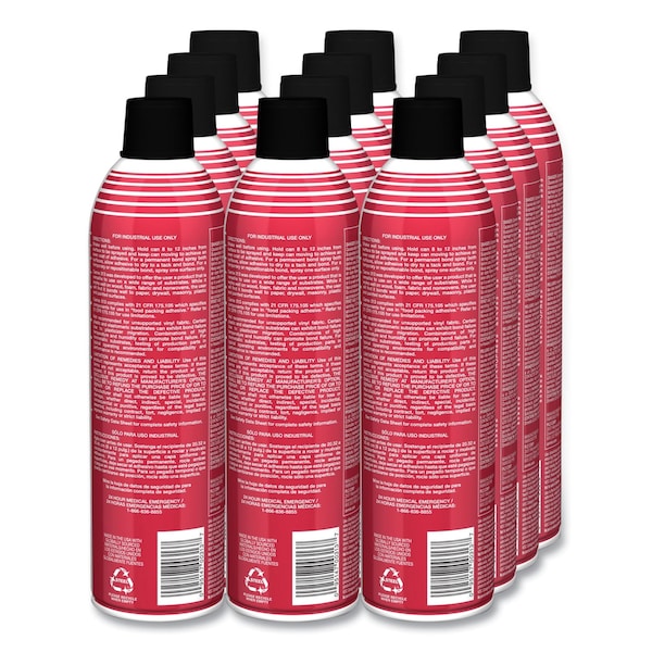 Camie Fast Tack Upholstery Adhesive, 12 oz Aerosol Spray, Dries Clear, 12PK - CA313