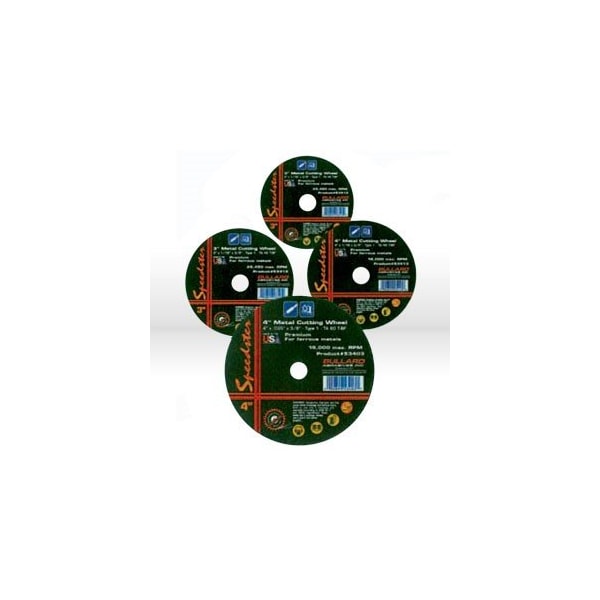 Rueda de corte Bullard Abrasives, TIPO 1 RUEDAS DE CORTE DE PEQUEÑO DIÁMETRO PARA AMOLADORAS ELÉCTRICAS Y DE AIRE, paquete de 50 - 53433