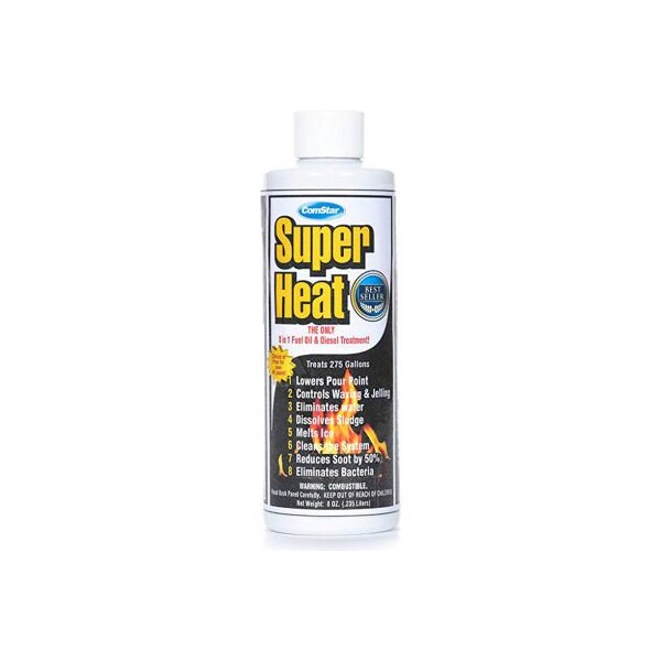 Comstar Intl Super Heat Fuel Oil & Diesel Treatment, 8 In 1, 8 Oz. - 60-129*