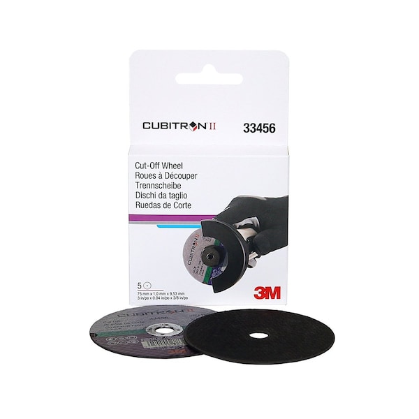 Rueda de corte 3M Cubitron II de 75mmx1mmx953mm 3x04x38 5 ruedas/cartucho 6 cartuchos/caja - MMM33456
