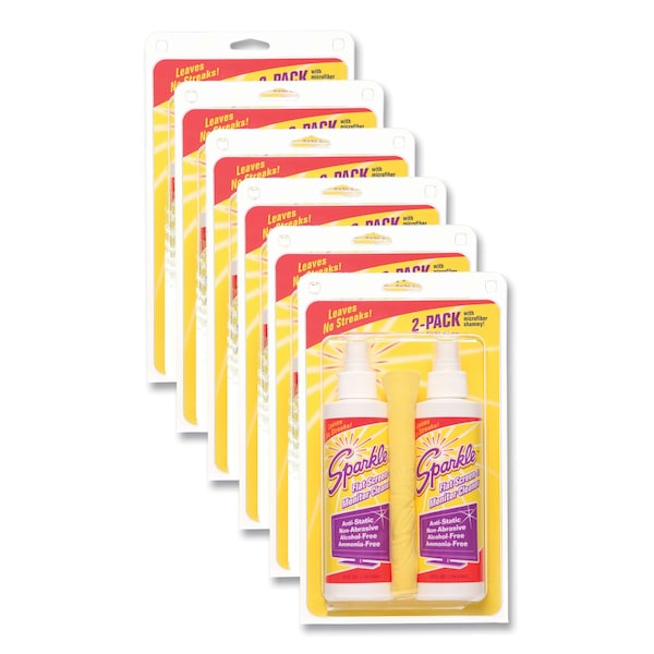 Sparkle Flat Screen & Monitor Cleaner, Pleasant Scent, 8 oz Bottle, PK2 - 50128EA