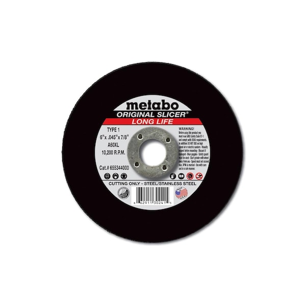 Disco de corte Metabo 5" x 1/16" x 7/8" - A60XL Original LL Original LL - 655355000