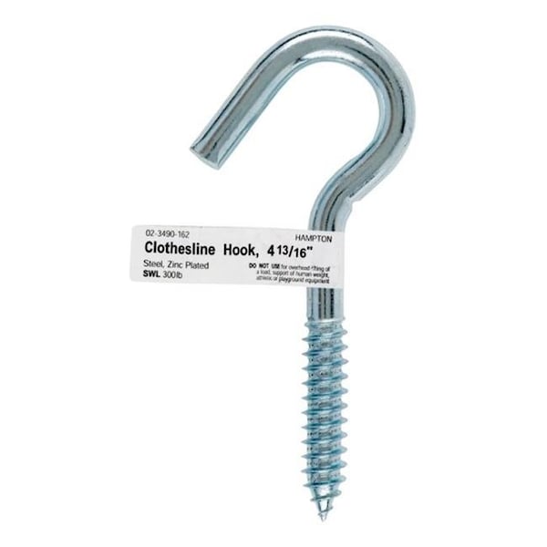 Hampton Hampton 02-3490-162 Clothesline Bolt Hook  0.437 x 4.81 in. - pack of 10 - 5030747