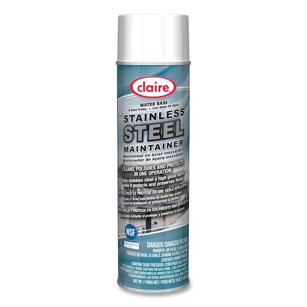 Claire Stainless Steel Maintainer, Lemon Scent, 16 oz Aerosol Spray, 12PK - CL844