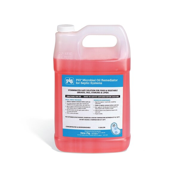 Pig Microbial Oil Remediator for Septic Systems, Remediator, 1 gal. Container - CLN944