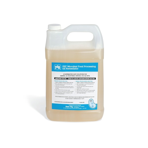 Pig Microbial Food Processing Oil Remediator, Remediator, 1 gal. Container - CLN940