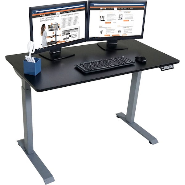 Victor Technology Electric Sit-Stand Desk, 48 in W, Black - DC840B