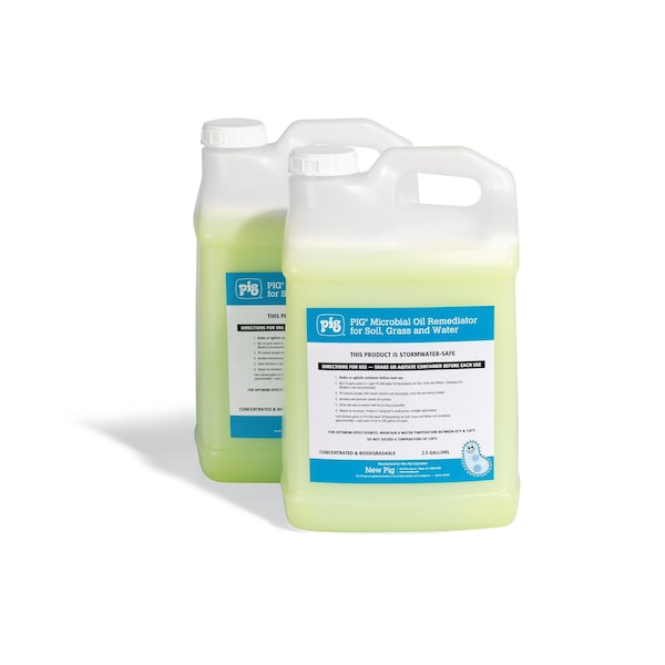 Pig Microbial Oil Remediator for Soil, Grass and Water, Remediator, 2 2.5 gal. Container, 2PK - CLN935