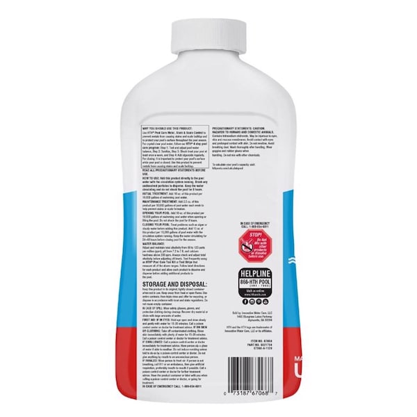 Hth HTH Pool Care Liquid Metal & Stain Control 32 oz - 67068