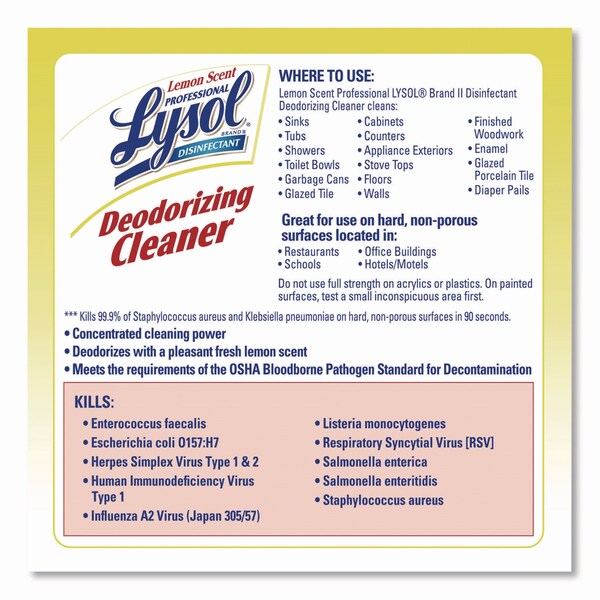 Lysol No-Rinse Sanitizer Concentrate, Unscented, 128 oz Bottle - 3624174389