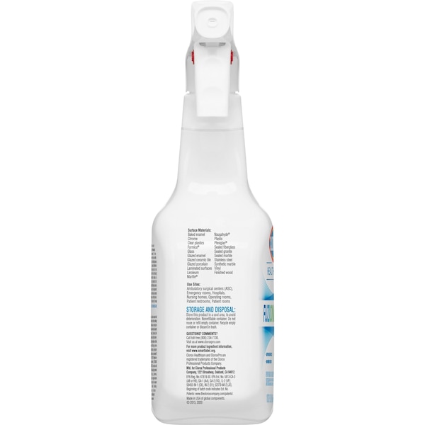 Clorox Bleach Disinfectant, 32 oz. Trigger Spray Bottle, Unscented, Translucent, 9 PK - 31478