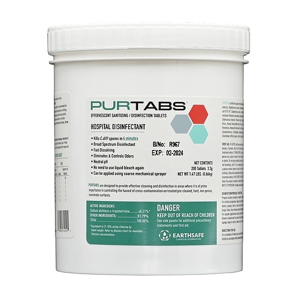 Nu-Calgon Disinfectants and Sanitizing Tablets, Canister, Chlorine - 4299-05