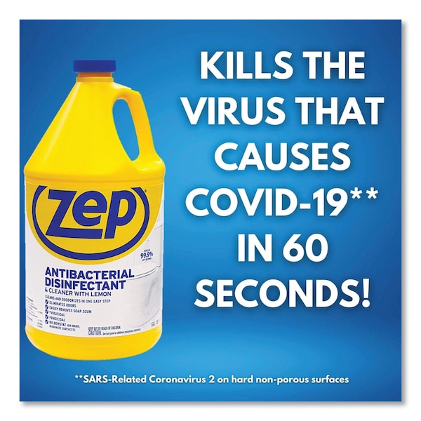 Zep Cleaners & Detergents, 1 gal. Bottle, Lemon - ZUBAC128EA