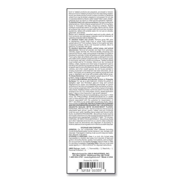 Big D Cleaners & Detergents, Aerosol Spray, Citrus, 12 PK - 33700