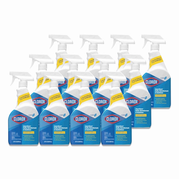 Clorox Cleaners & Detergents, 32 oz. Trigger Spray Bottle, Unscented, 12 PK - 01698
