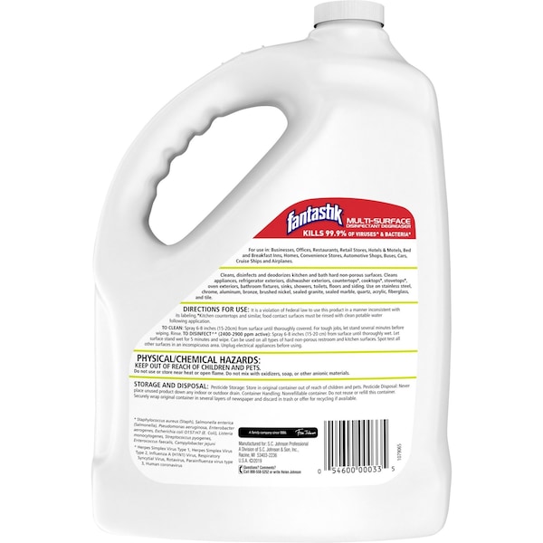 Fantastik Disinfectant Degreaser, Bottle, Unscented, 4 PK - 311930