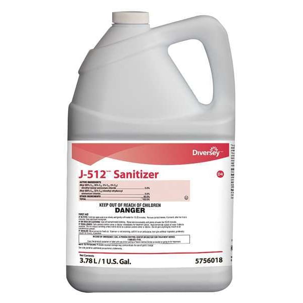 Diversey Sanitizer Concentrate, 1 gal. Pail, Unscented, 4 PK - 5756018