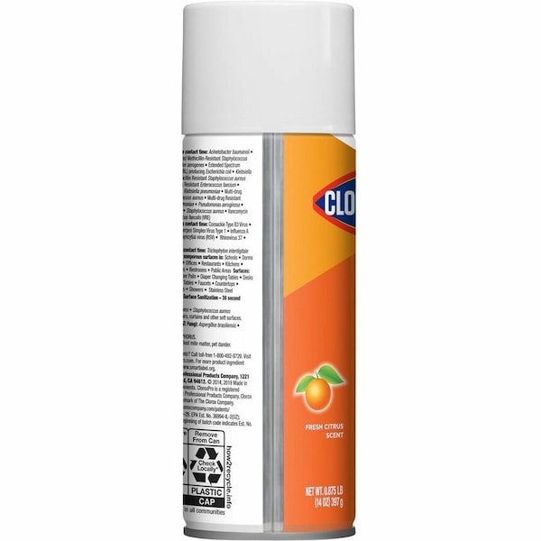 Clorox Disinfectant, 14 oz. Aerosol Can, Unscented, 12 PK - 31043