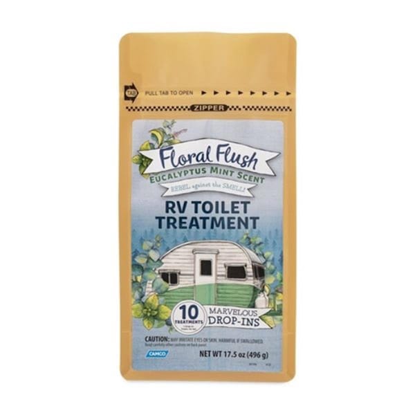 Camco 41492 Floral Flush RV Toilet Treatment - Eucalyptus Mint Drop-Ins - C1W-41492