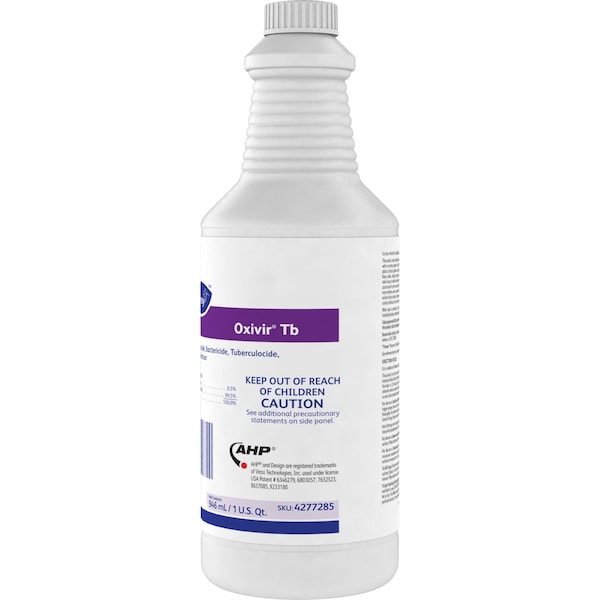 Diversey Cleaner and Disinfectant, 32 oz. Trigger Spray Bottle, Unscented, Colorless, 12 PK - 4277285