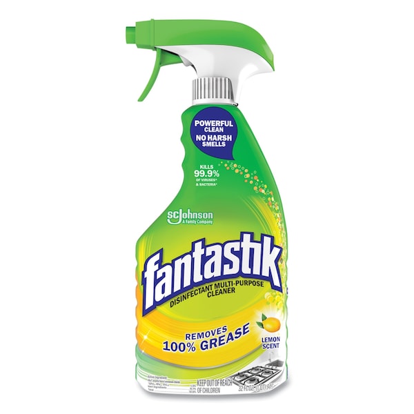 Fantastik Disinfectant Multi-Purpose Cleaner Lemon Scent, 32 oz Spray Bottle - 366094