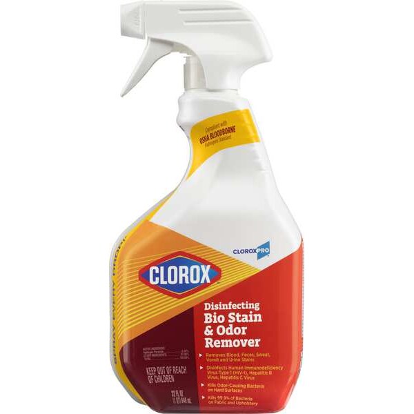 Clorox Disinfecting, Stain and Odor Remover, Trigger Spray Bottle, Lemon Floral, Translucent, 9 PK - 31903