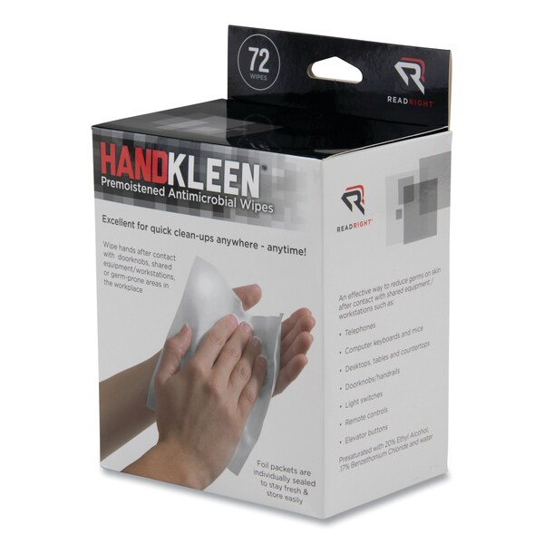 Read Right Towels & Wipes, Foil Packet, Unscented, White, 72 PK - RR15112