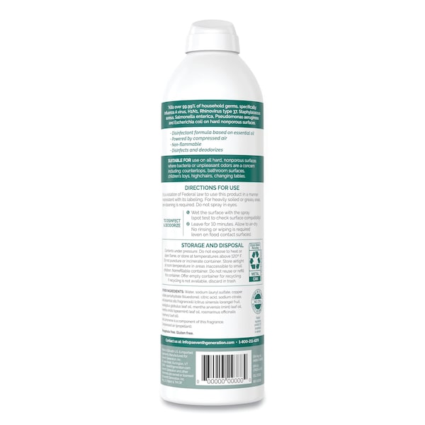 Seventh Generation Cleaners & Detergents, Aerosol Can, Mint, 8 PK - 22981