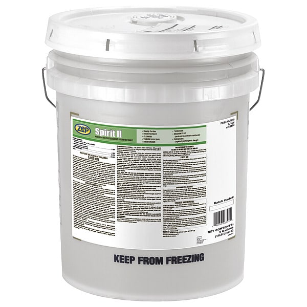 Zep Disinfectant Cleaner, 5 gal. Spray Bottle, Citrus, Colorless - 67939