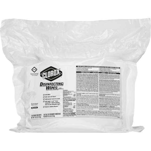Clorox Disinfecting Wipes, 7" W x 7" L Pack, Fresh, White, 2 PK - CLO31428CT