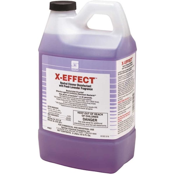 Spartan X-Effect 2 Liter Fresh Lavender Scent 1-Step Cleaner/Disinfectant, 4PK - 485702