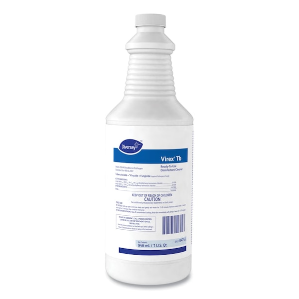 Diversey Cleaners & Detergents, 32 oz. Bottle, Lemon, Colorless, 12 PK - 4743