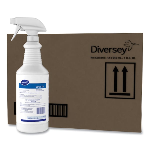 Diversey Cleaners & Detergents, 32 oz. Bottle, Lemon, Colorless, 12 PK - 4743