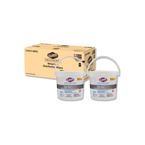 Clorox Clorox® Healthcare Versasure Cleaner Disinfectant Wipes, 12" X 12", White, 110/Bucket, 2/Ct - 31759