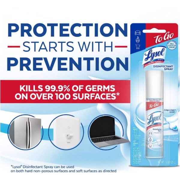 Lysol Lysol To Go Crisp Linen Scent Disinfectant Spray 1 oz 1 pk - 1920079132