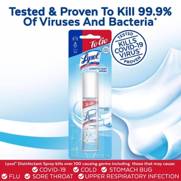 Lysol Lysol To Go Crisp Linen Scent Disinfectant Spray 1 oz 1 pk - 1920079132