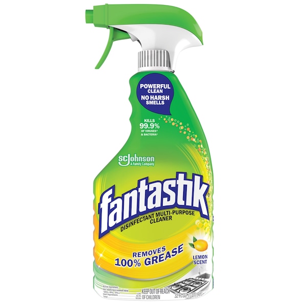 Fantastik Cleaners & Detergents, 32 oz. Trigger Spray Bottle, Lemon, 8 PK - 308686