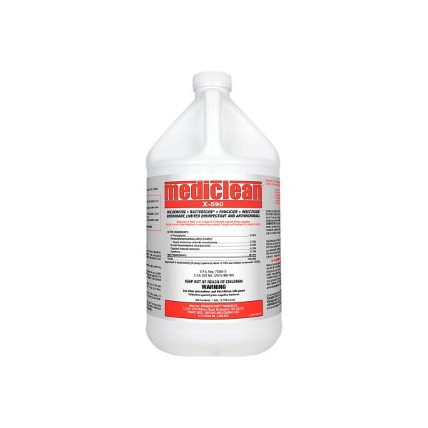 Dri-Eaz Mediclean California X-590 Disinfectant, Insecticide, Deodorant 221572000 - 1 Gallon - Case of 4 - 118235