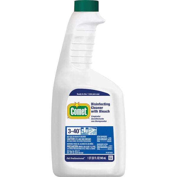 Comet Cleaner and Disinfectant, Trigger Spray Bottle, 32 oz, Unscented, 8 PK - 30314