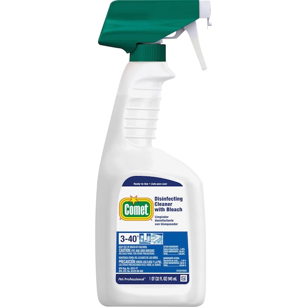 Comet Cleaner and Disinfectant, Trigger Spray Bottle, 32 oz, Unscented, 8 PK - 30314
