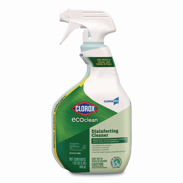 Clorox Pro EcoClean Disinfecting Cleaner, Unscented, 32 oz Spray Bottle - 60213