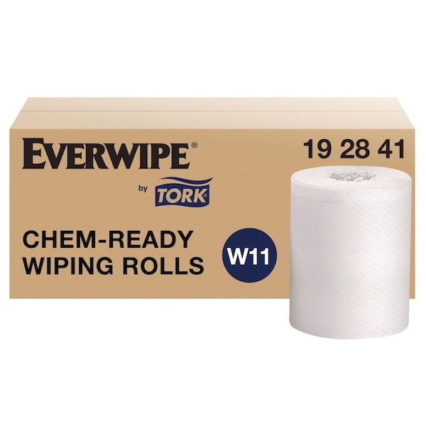 Tork Chem-Ready Wiping Rolls, 1-Ply, 12 x 12, White, 90 Sheets, 6PK - 192841