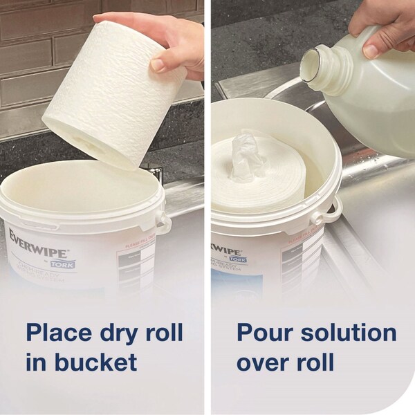 Tork Chem-Ready Wiping Rolls, 1-Ply, 12 x 12, White, 90 Sheets, 6PK - 192841
