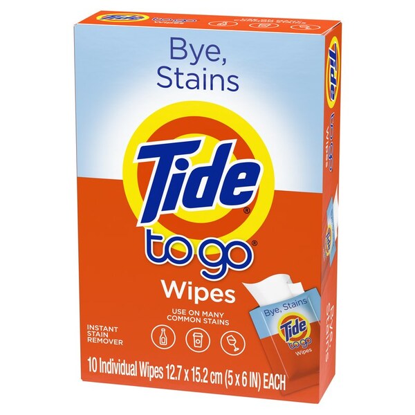 9 Elements Tide To Go No Scent Stain Remover 10 wipes Wipes - 49089