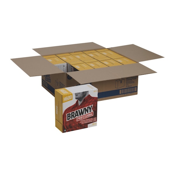 Georgia-Pacific Dry Wipe, Brawny Pro Dispenser Box, Hydro-entangled HEF, 9 in x 12 1/2 in, 200 Sheets, White, 10 Pk - 29316