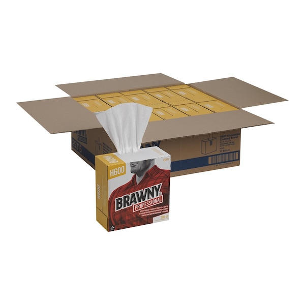 Georgia-Pacific Dry Wipe, Brawny Pro Dispenser Box, Hydro-entangled HEF, 9 in x 12 1/2 in, 200 Sheets, White, 10 Pk - 29316